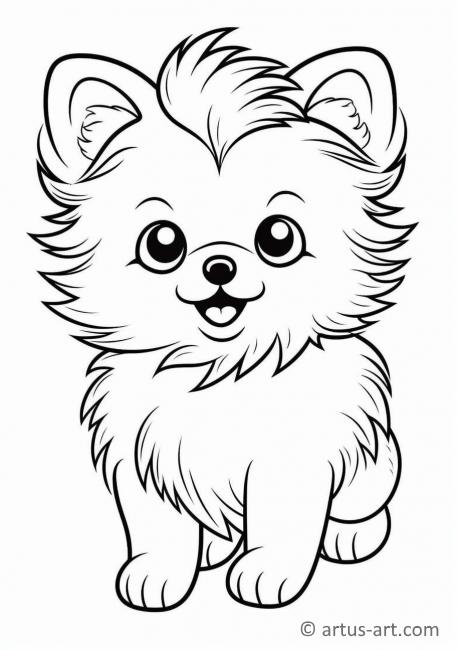 Page de coloriage de Pomeranian